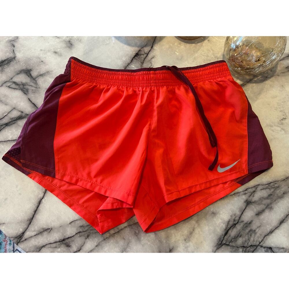Nike Dri-FIT Running Women's Large Crimson Red Dk Beetroot Shorts M